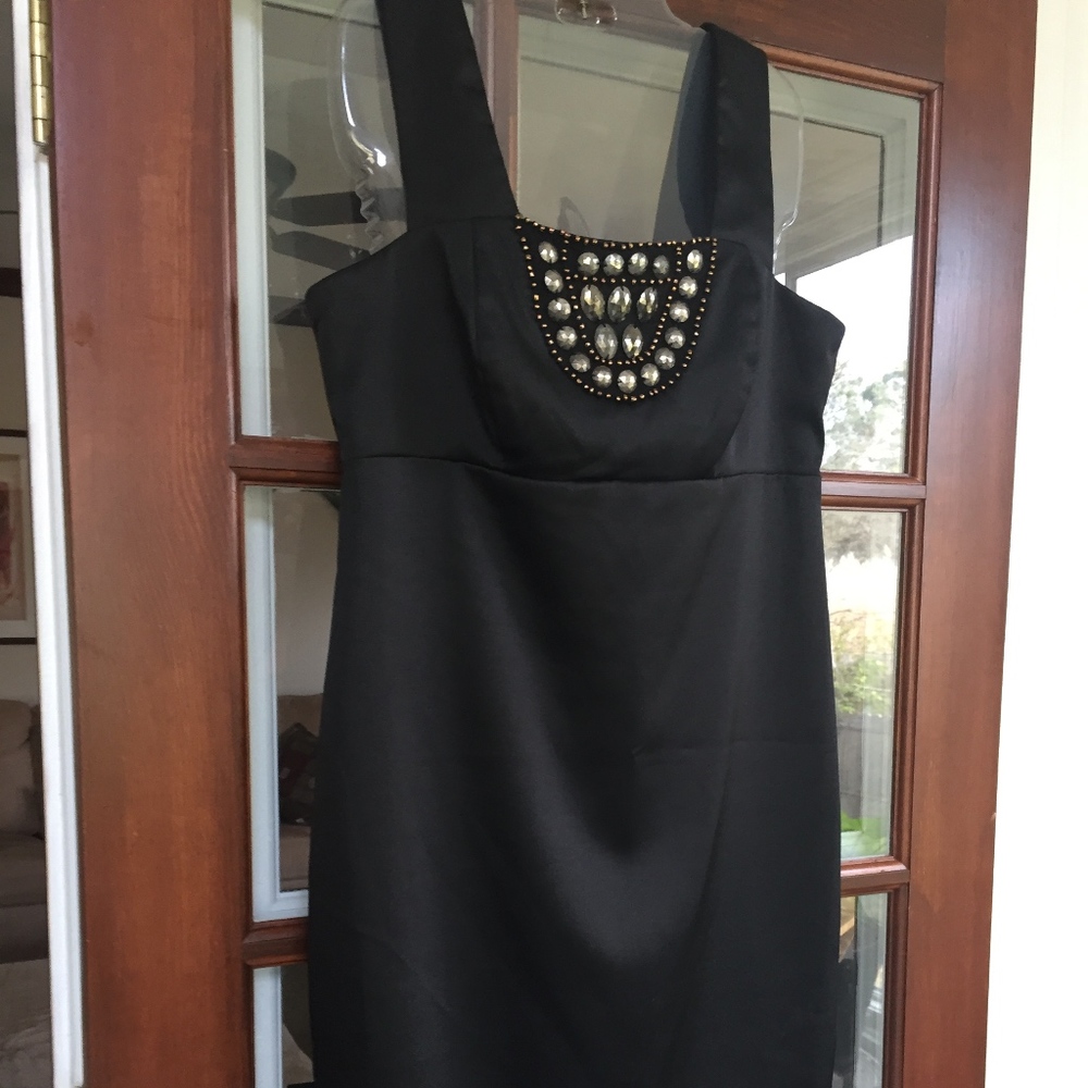 Women's Cute Spring Black Pencil Dress- 12